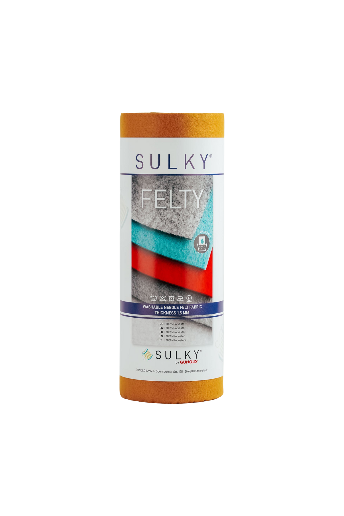 Sulky FELTY Stickfilz in Senfgelb – freigestellte Produktansicht