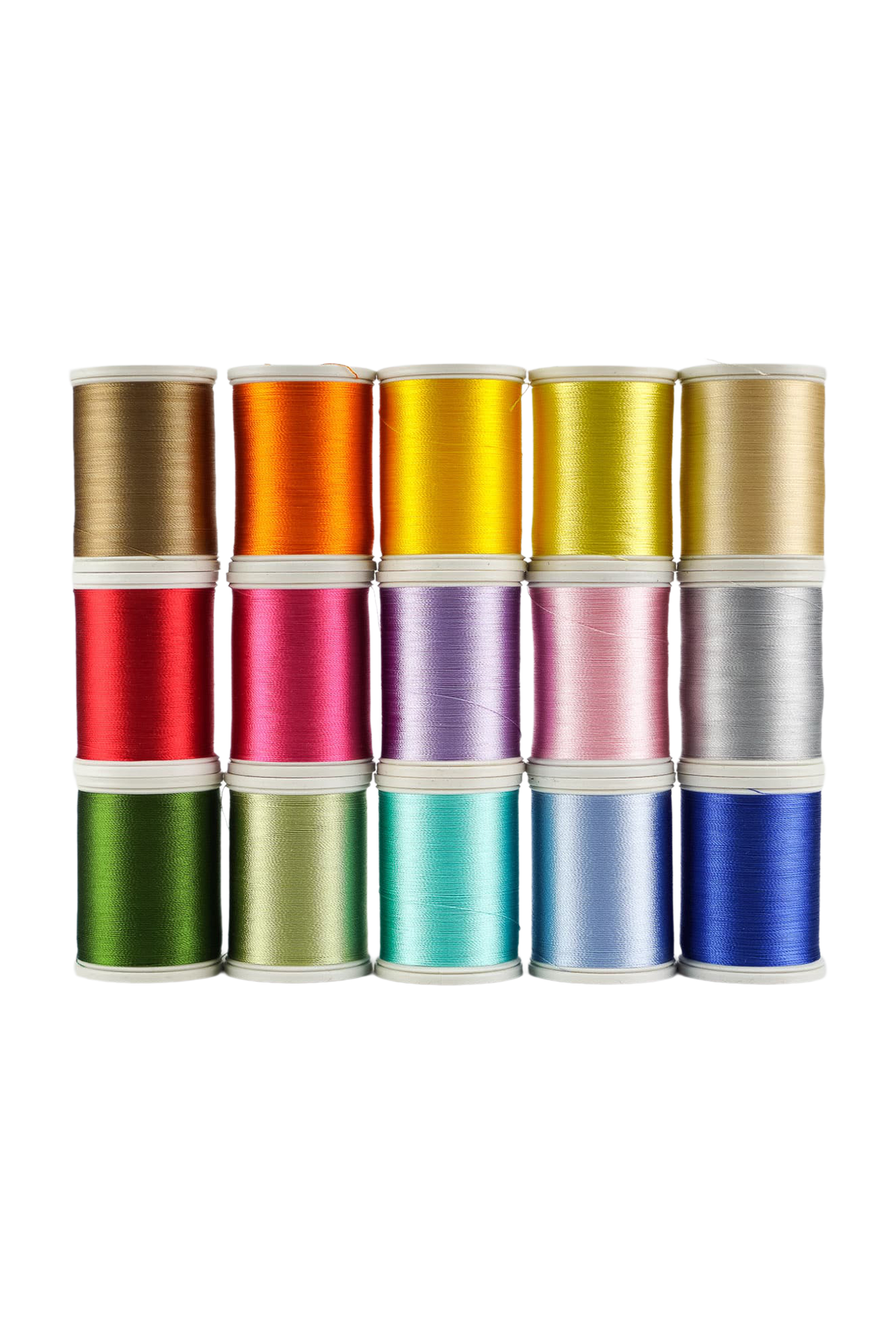 Quinze bobines de fil SULKY Rayon 40 de la collection SELECTED, dans des couleurs assorties