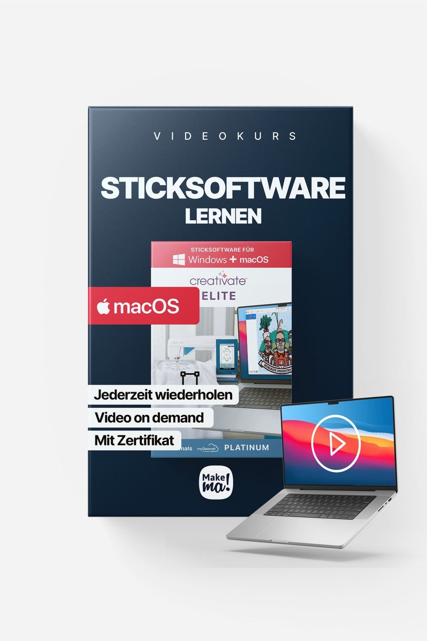 Videokurs zu PREMIER+ 2 ULTRA / mySewnet Platinum / creativate Elite für Mac - Make ma!