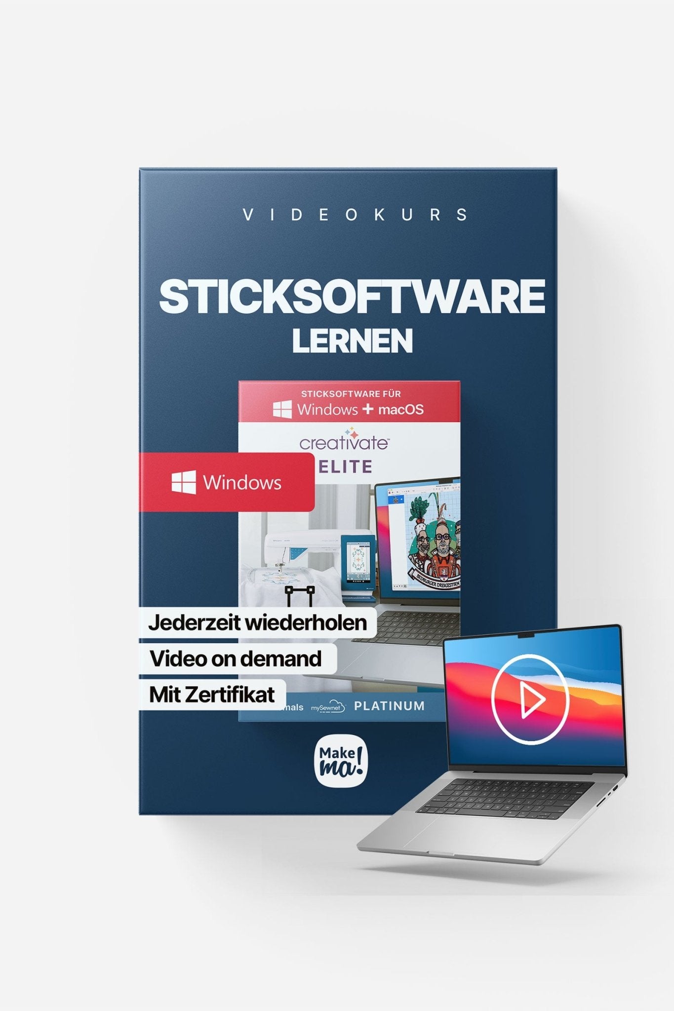 Videokurs zu PREMIER+ 2 ULTRA / mySewnet Platinum / creativate Elite (WINDOWS PC) - Make ma!