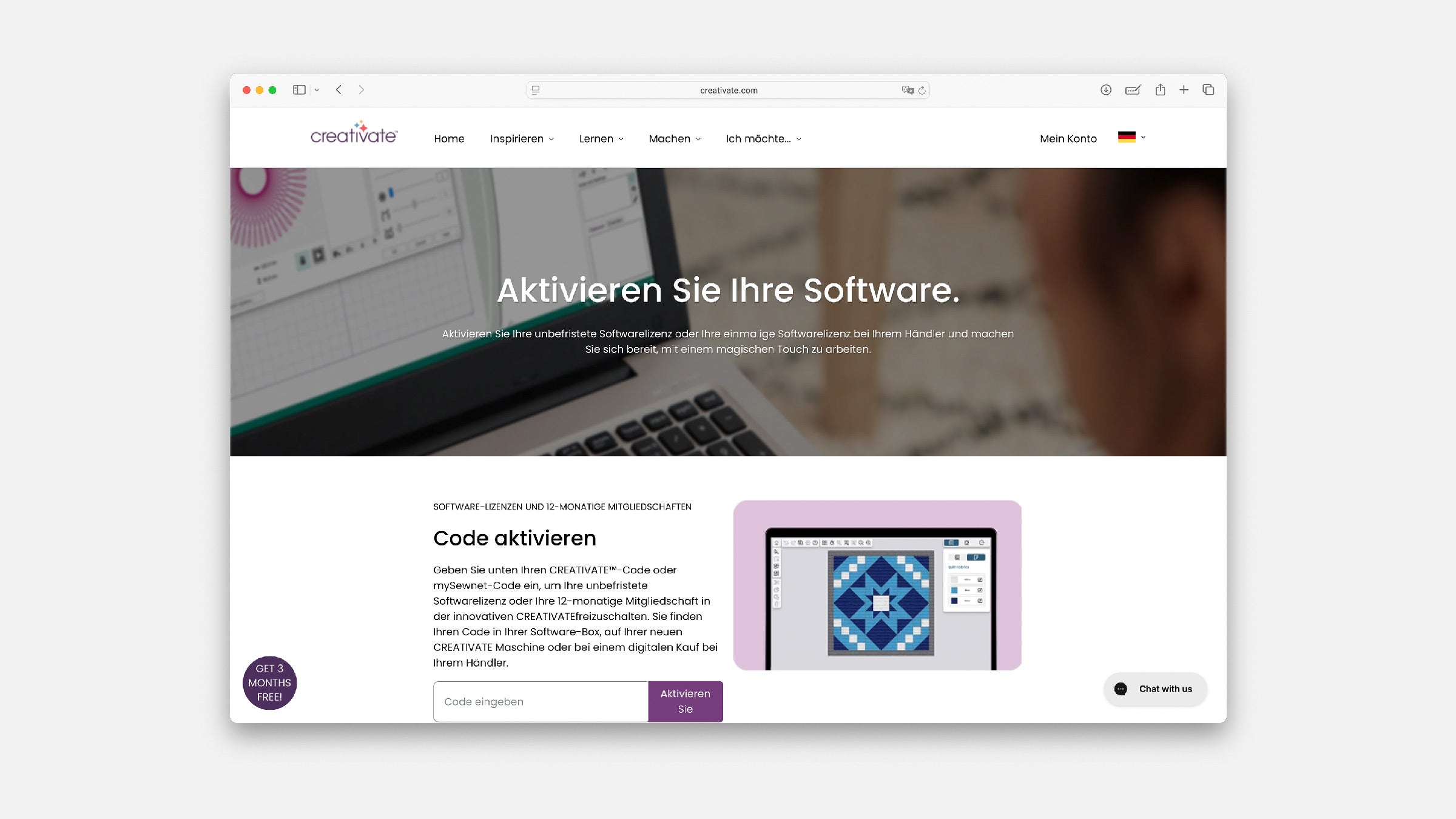 Sticksoftware Creativate mysewnet aktivieren installieren
