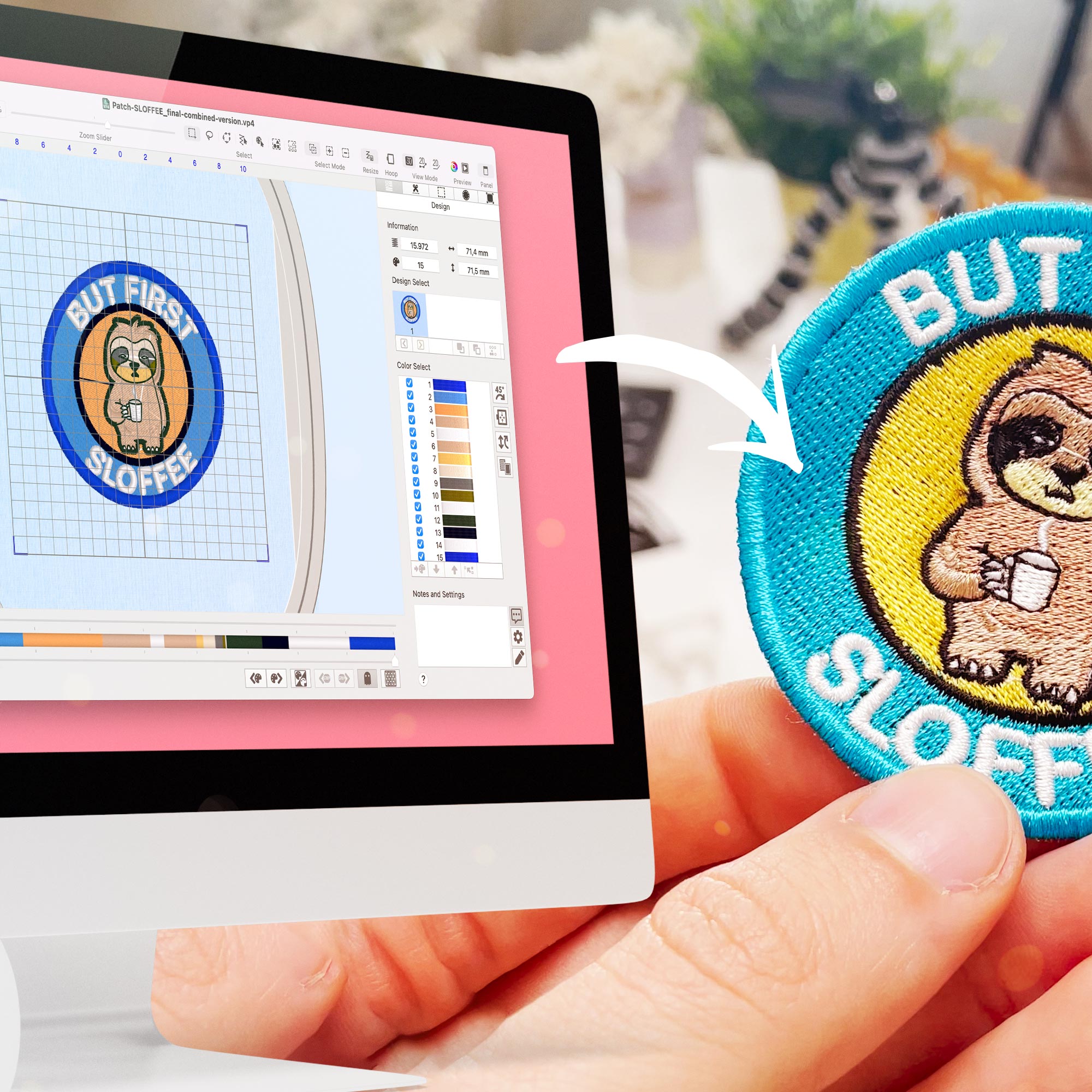 Patches selber machen mit der Stickmaschine