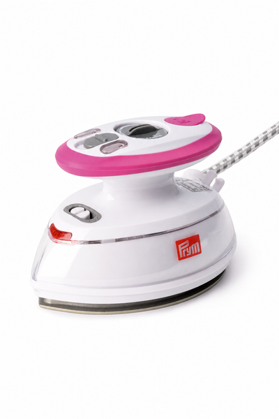 Prym Mini-Dampfbügeleisen in Pink – Seitenansicht