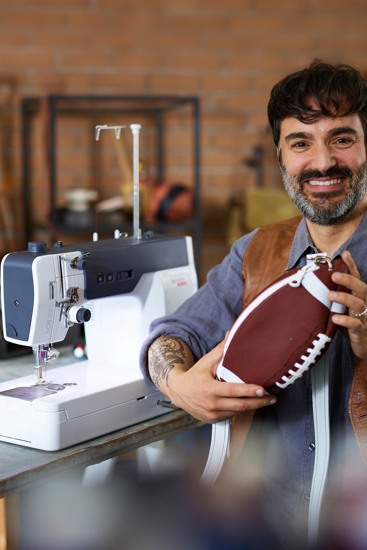 bernette b08 Straight Stitch utilisée pour un projet de football américain