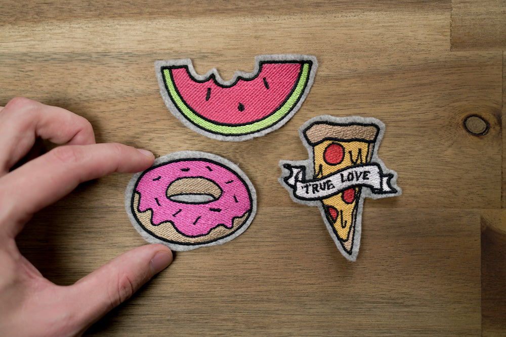 Stickdateien Set »Melone, Pizza, Donut«