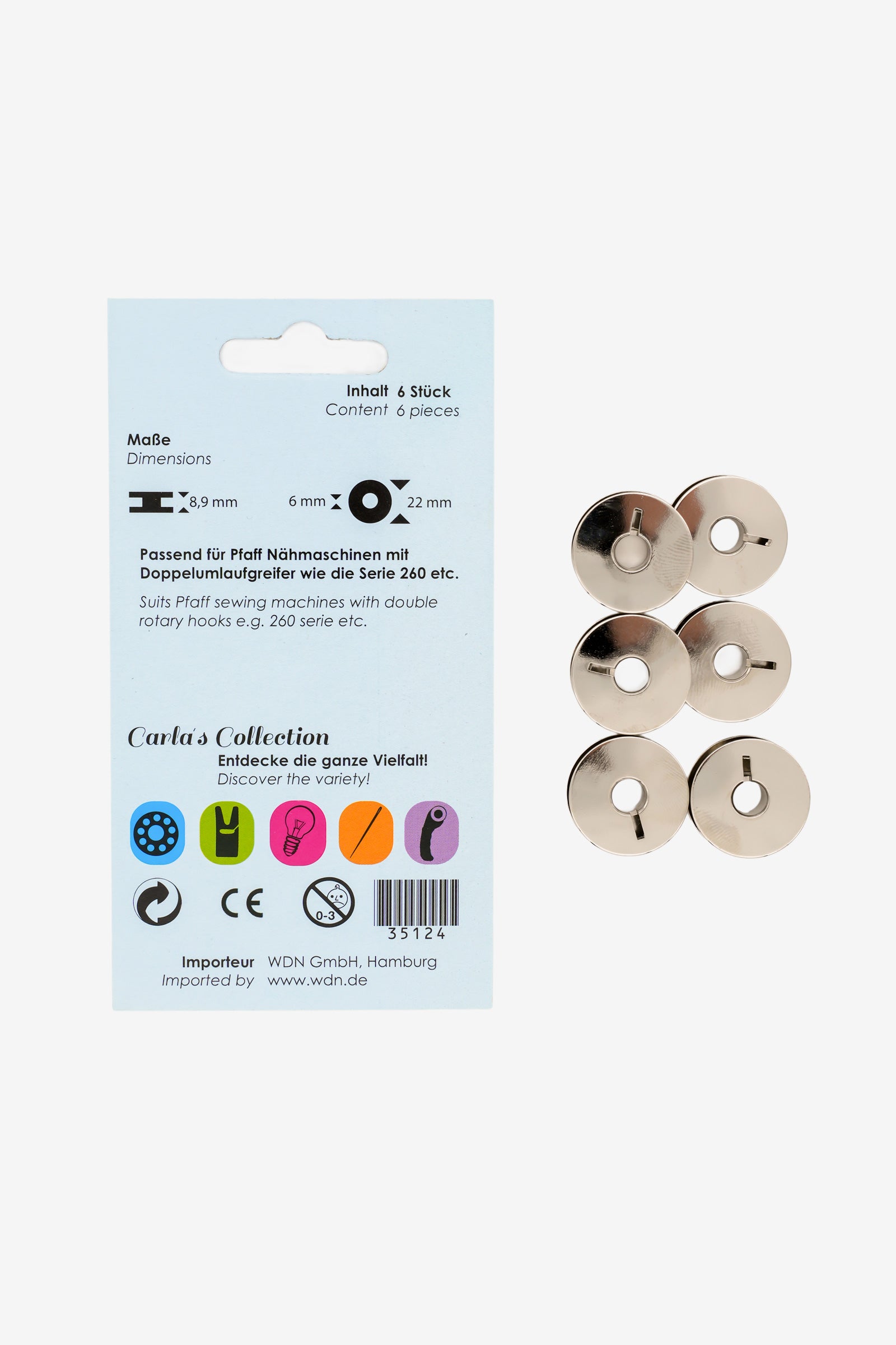 Carlas Collection Spulen für Pfaff aus Metall