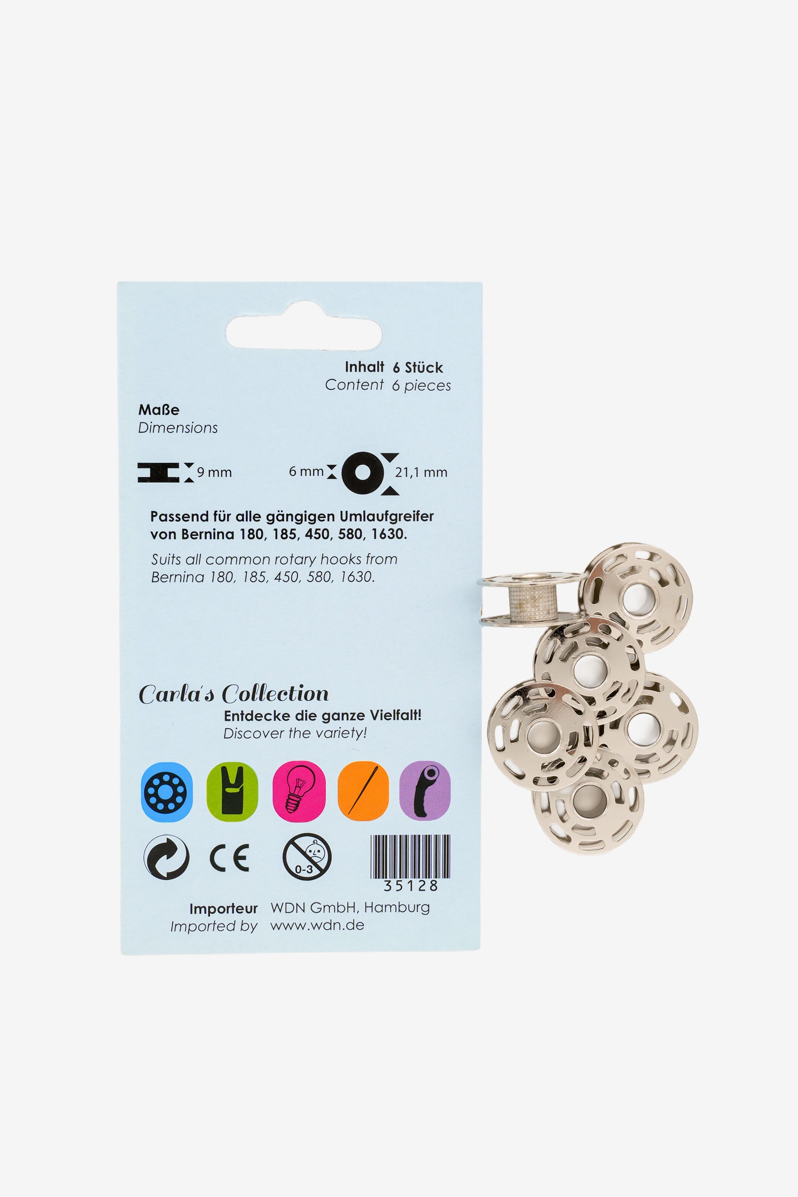 Carlas Collection Spulen für Umlaufgreifer für Bernina aus Metall
