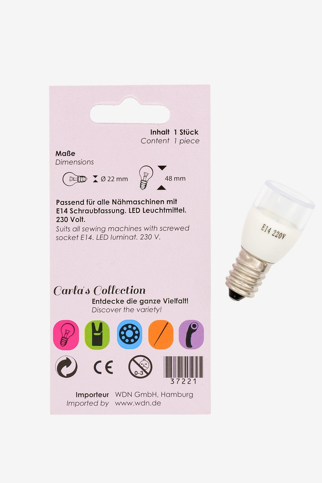Carlas Collection Nähmaschinenlampe Schraubfassung E14 - Make ma!