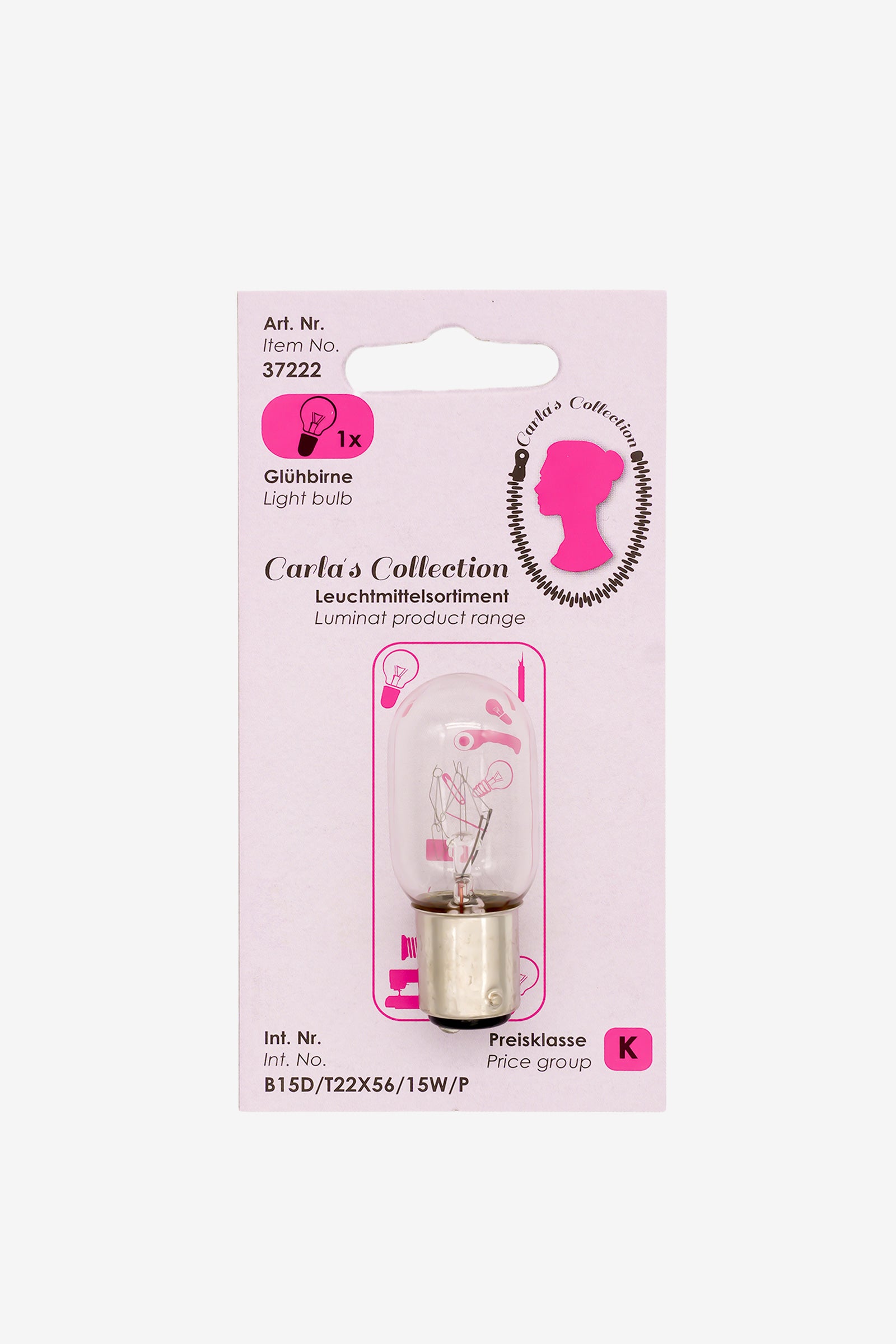Nähmaschinenlampe Steckfassung B15D