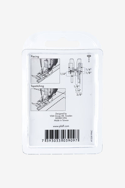 PFAFF 1/4"-Quilt- und Patchworkfuss mit Kantenführung Klarsicht