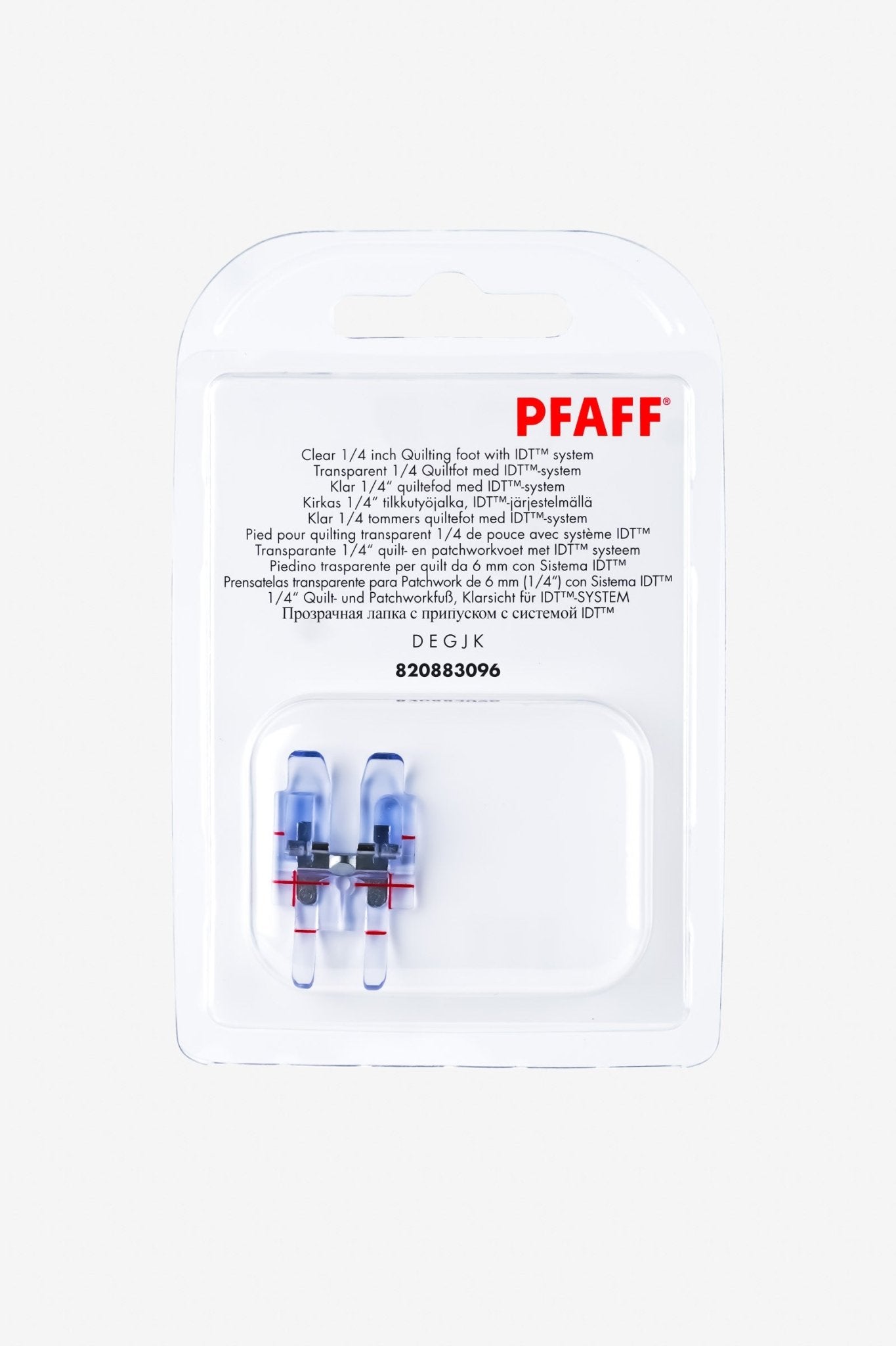 PFAFF 1/4" Quilt- und Patchworkfuß für IDT-System, Klarsicht J K L - Make ma!