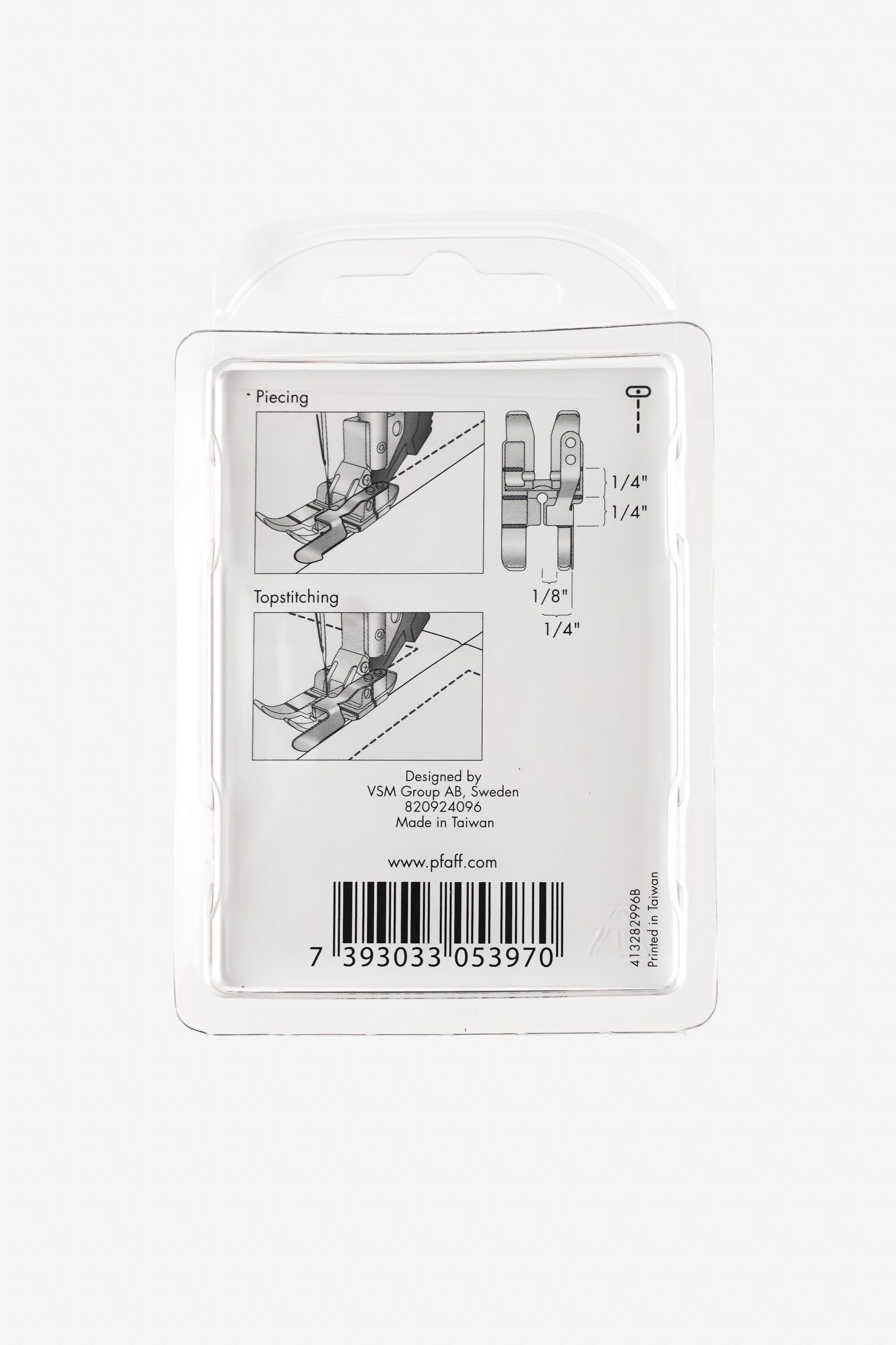 PFAFF 1/4" Quilt- und Patchworkfuß mit Kantenführung für IDT-System (JKL)