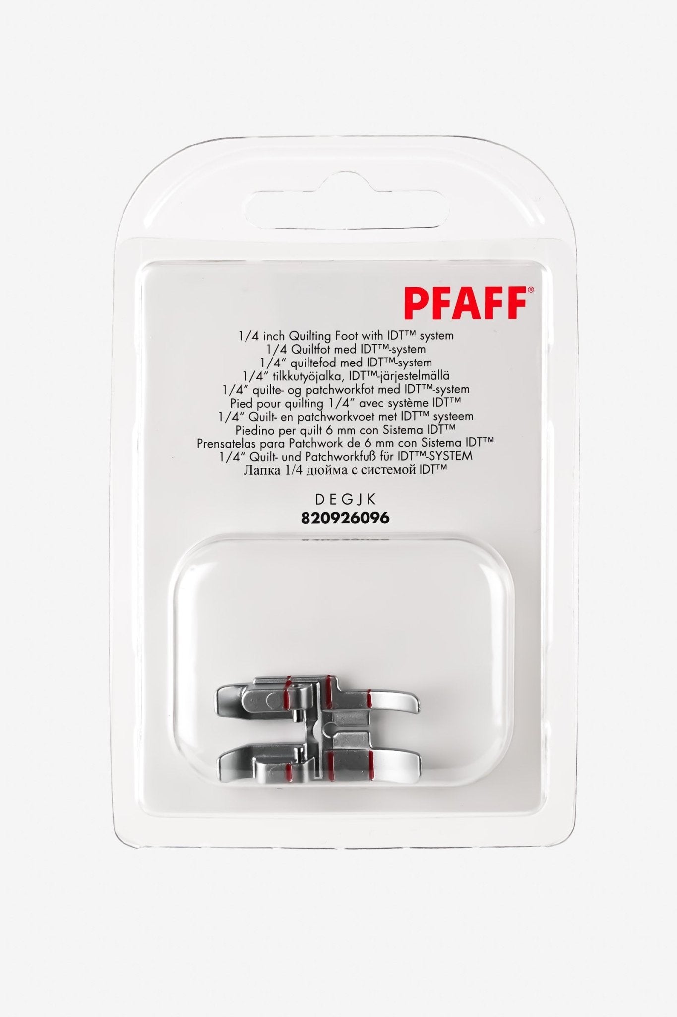 PFAFF 1/4" Quilt- und Patchworkfuß für IDT-System J K L - Make ma!