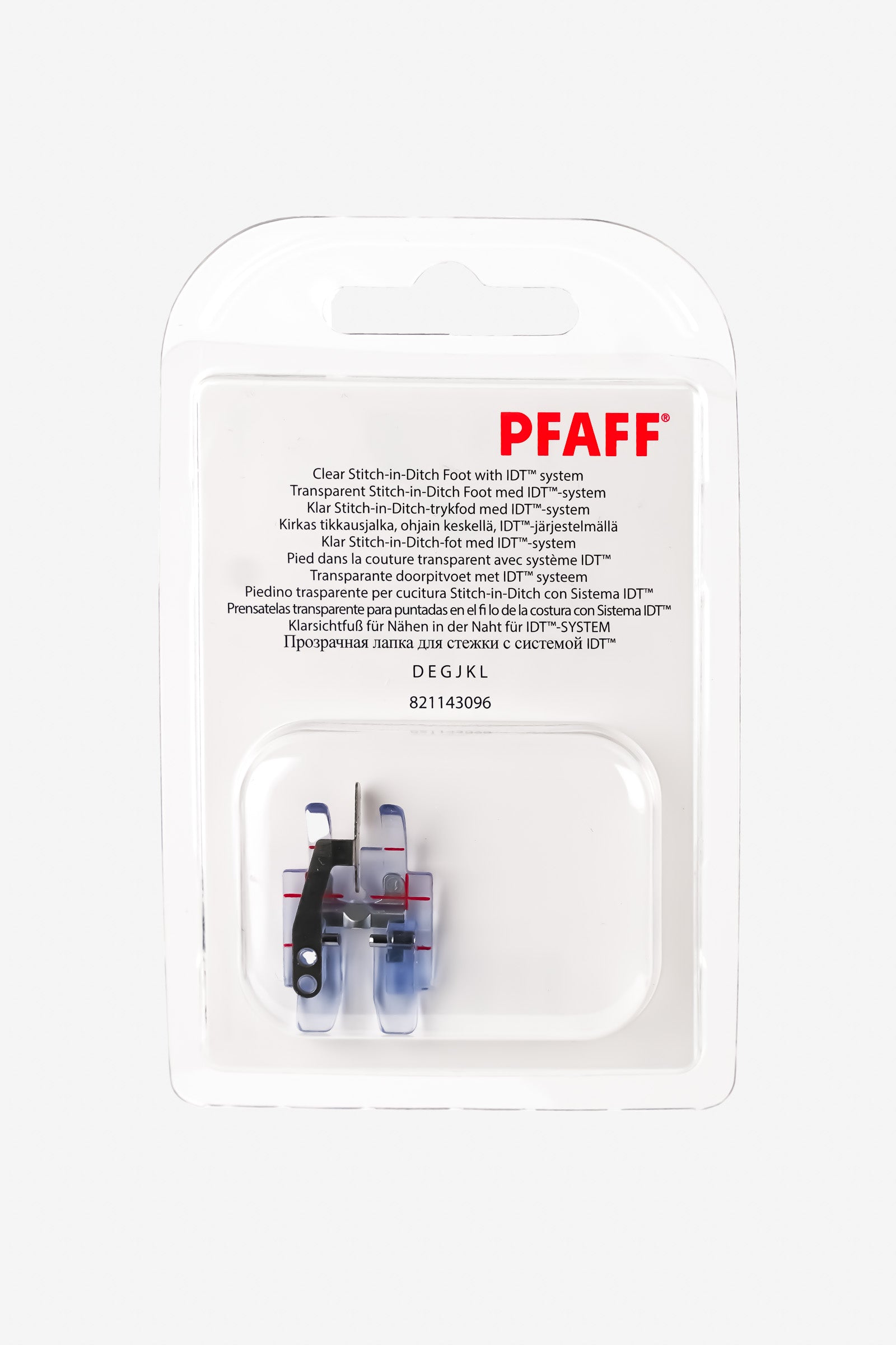 PFAFF Klarsichtfuß für Nähen in der Naht für IDT-System (JKL)