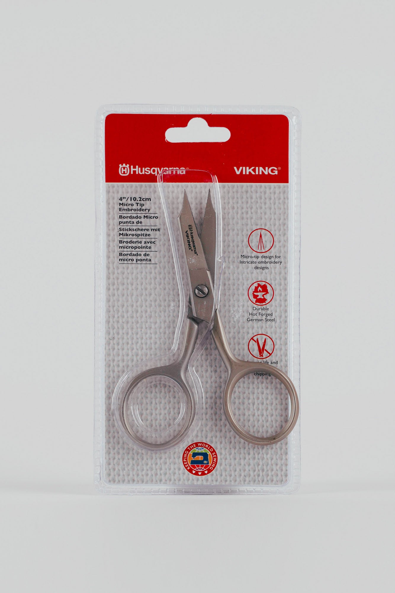Husqvarna VIKING 10,2cm Stickschere-mit gerader Mikrospitze
