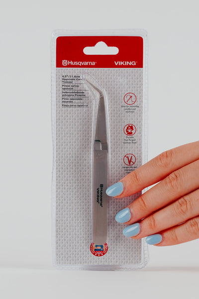 Husqvarna VIKING 11,4 cm selbstschliessende, gebogene Pinzette