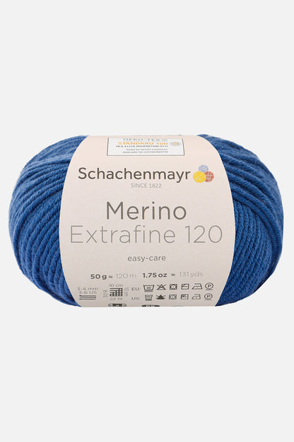 Handstrickgarn »Merino Extrafine 120« von Schachenmayr in Farbe blau (00154)
