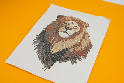 Stickdatei Löwe Anwendungsbeispiel