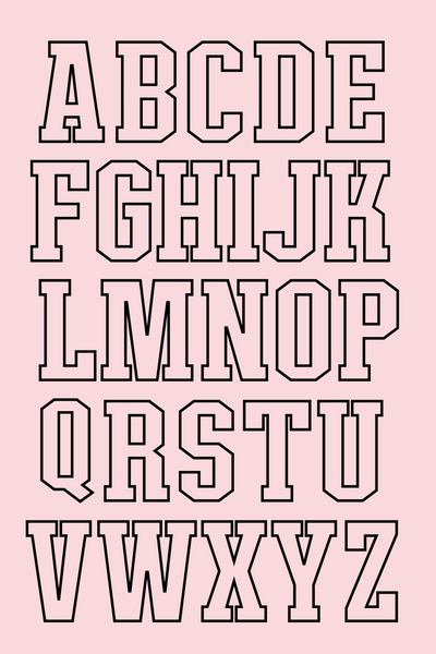 Stickdatei Alphabet College University