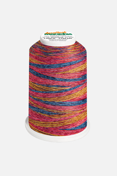 Madeira Aeroflock No. 100 – 1,000 m multicolor bulky yarn for overlock machines