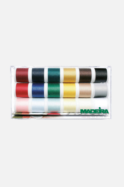 Madeira Aerofil 120 Clear Box – 18×200 m petrolfarbene Polyester-Corespun-Garn - Make ma!