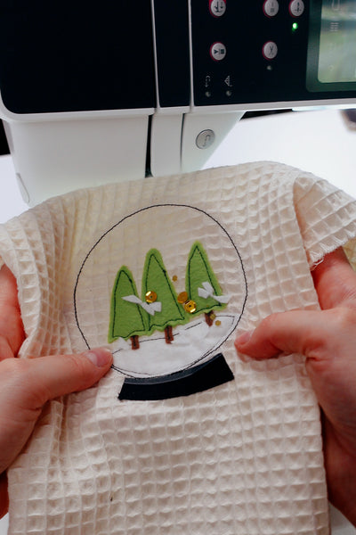 Schneekugel Applikation nähen leicht gemacht