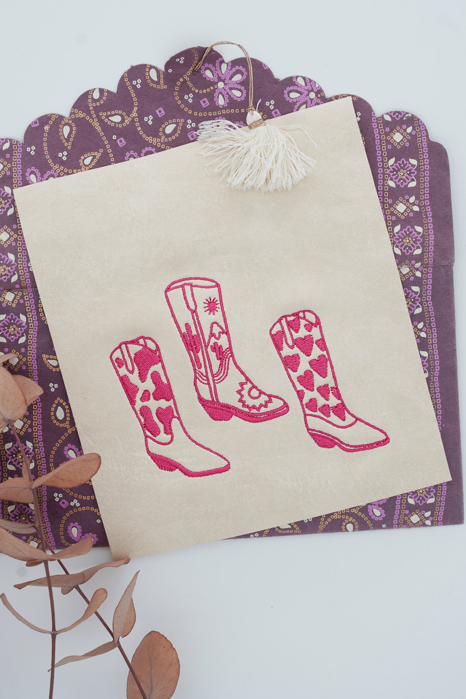 Moderne Stickdatei Cowboy Boots