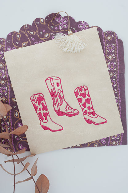 Moderne Stickdatei Cowboy Boots
