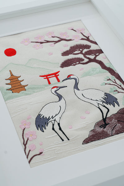 Stickdatei Kunstwerk Störche