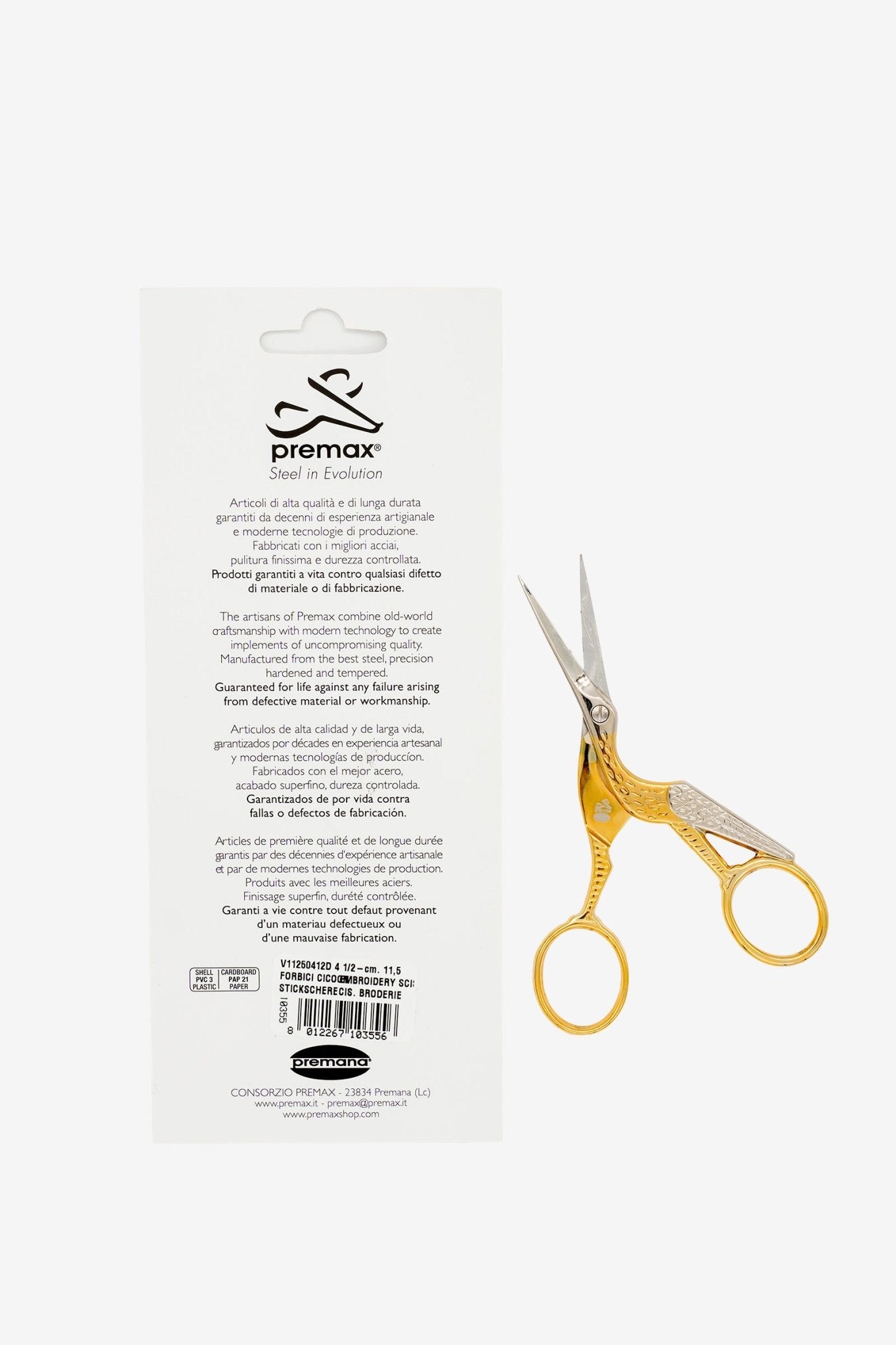 Primax Stickschere Storch (gold/farbig) OptimaLine - Make ma!