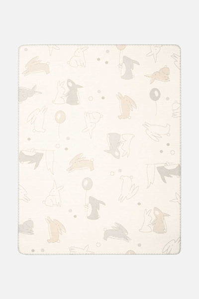 Personalized baby blanket rabbits - 75x100cm