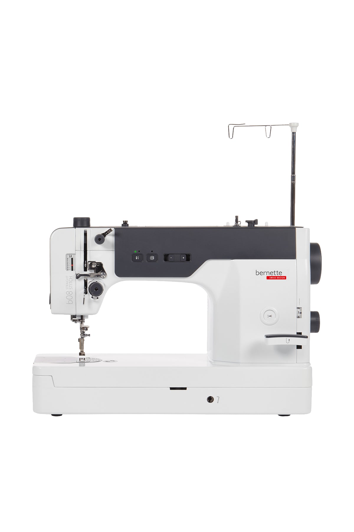 bernette b08 Straight Stitch Schnellnäher in gerader Frontansicht, freigestellt ohne Bodenschatten