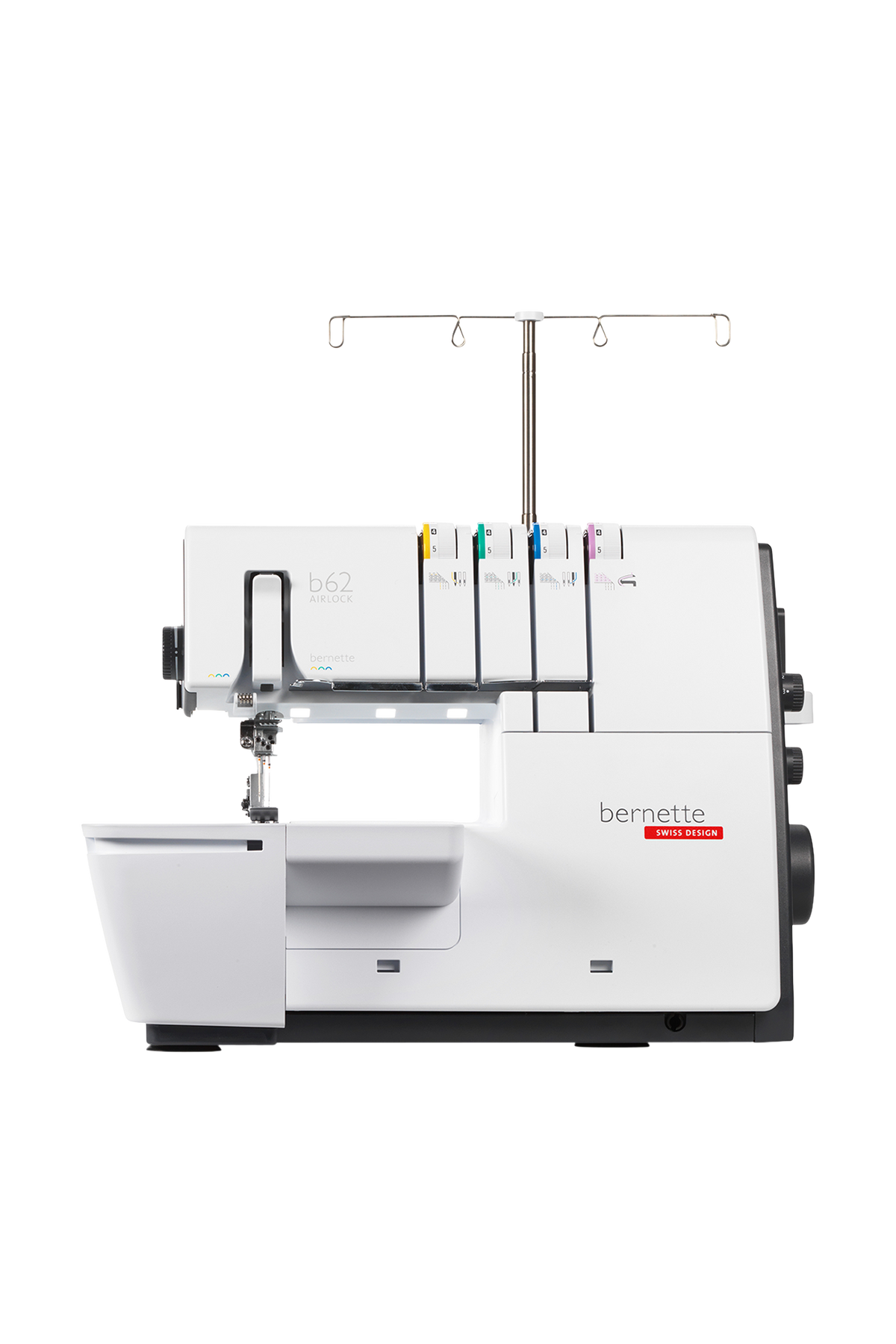 bernette b62 AIRLOCK Coverstitch in gerader Frontansicht, freigestellt ohne Bodenschatten