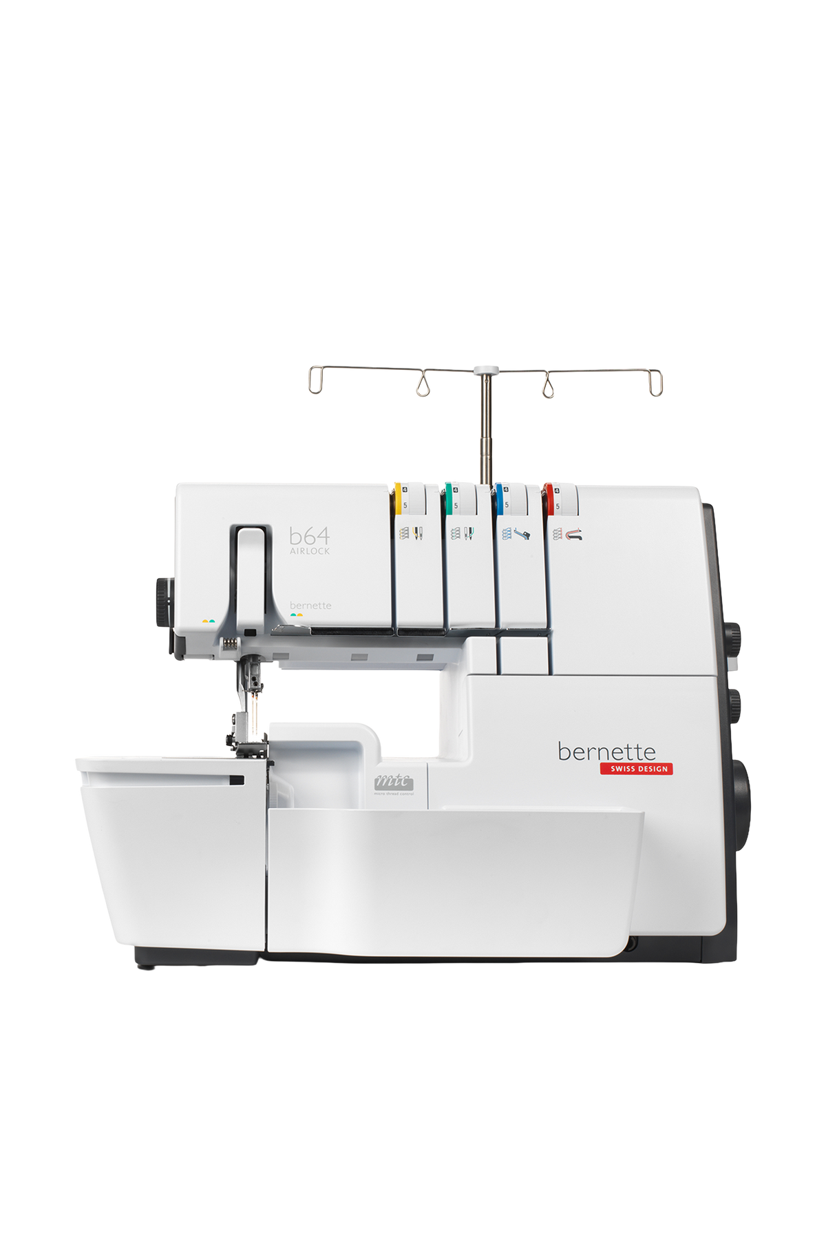bernette b64 AIRLOCK Overlock in gerader Frontansicht, freigestellt ohne Bodenschatten