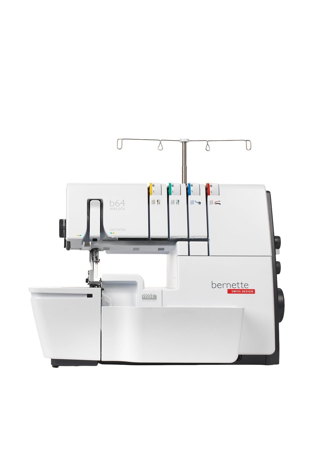bernette b64 AIRLOCK overlock machine in a straight front view, cropped without a floor shadow