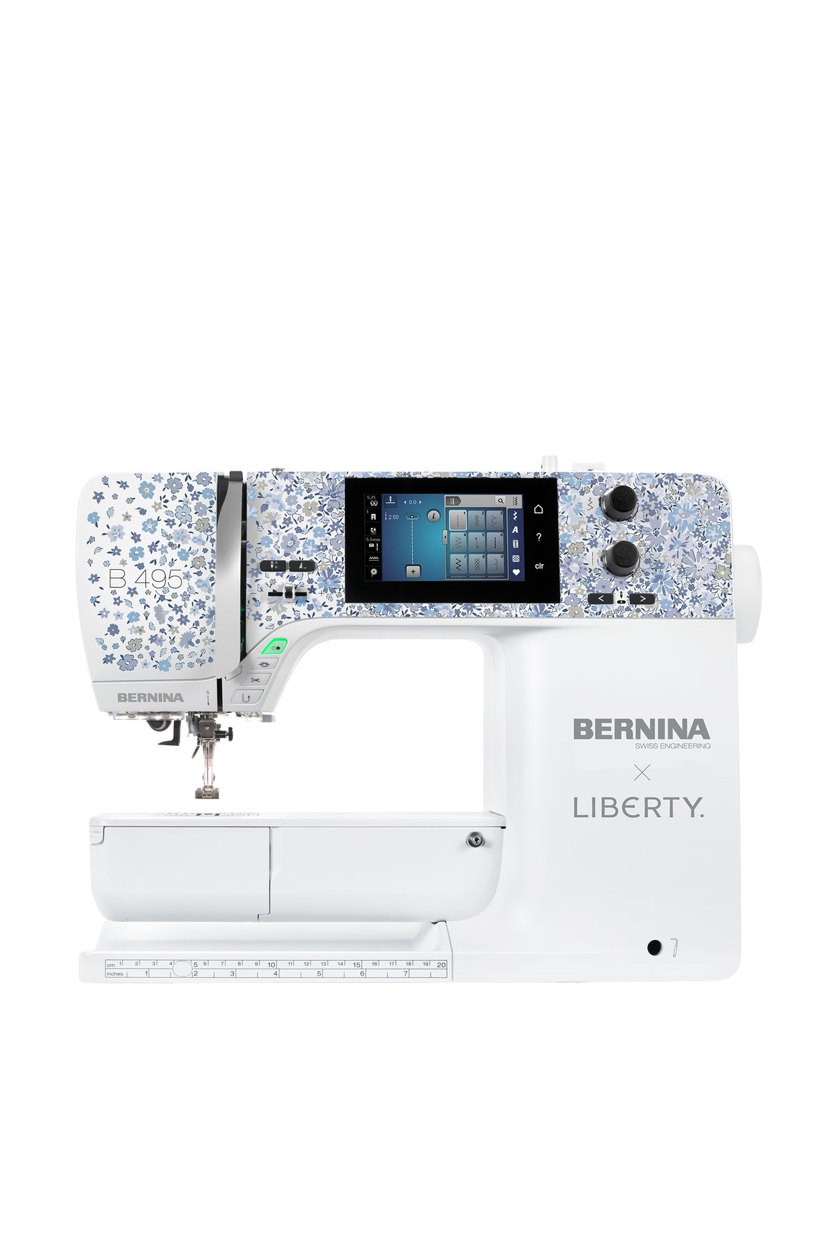 BERNINA B 495 LIBERTY Edition Nähmaschine in gerader Frontansicht ohne Bodenschatten