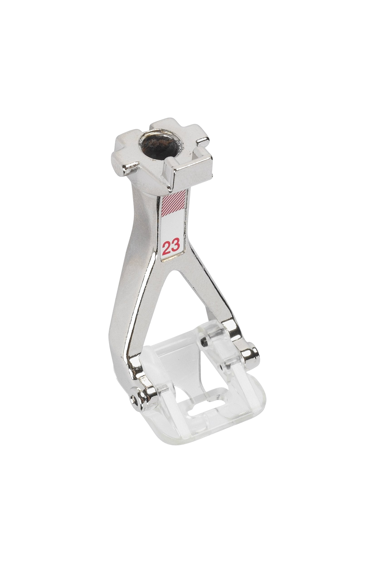 BERNINA Applikationsfuß #23 in vollständiger Produktansicht, in Adobe Photoshop freigestellt ohne Schatten