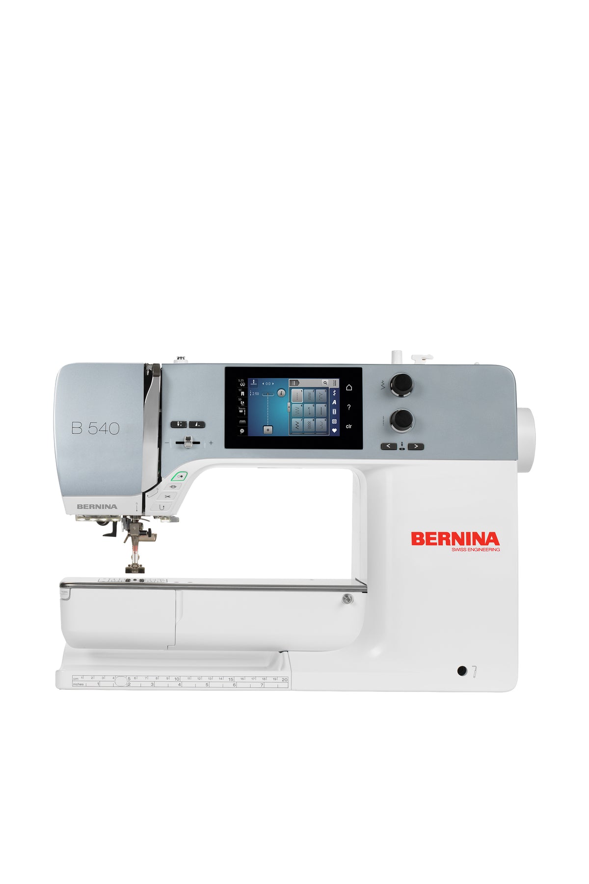 BERNINA B540 Nähmaschine in gerader Frontansicht ohne Bodenschatten