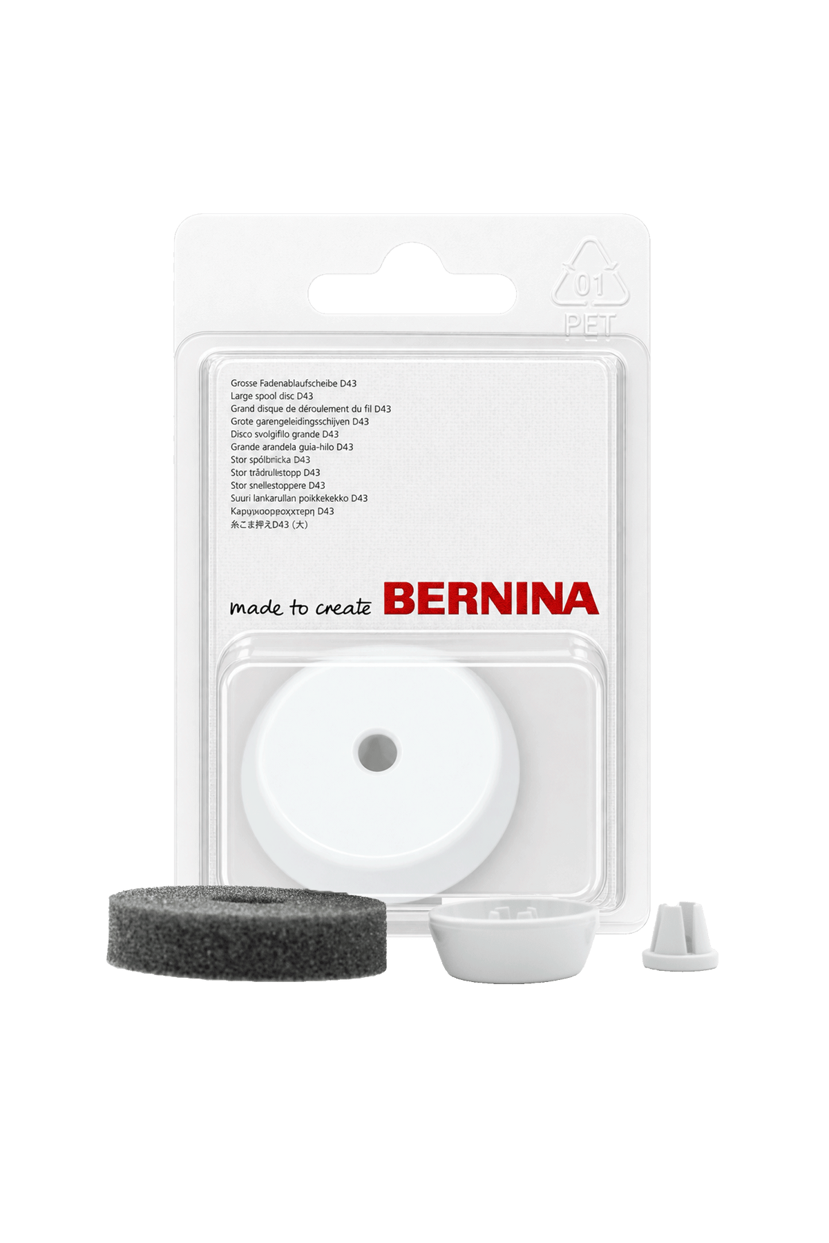 BERNINA Fadenablaufscheiben-Set mit D12, D27, D43 und Schaumstoffteller