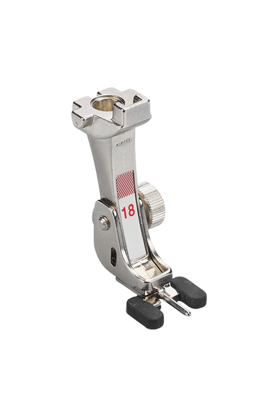 BERNINA Knopfannähfuß 18 mit Metallhalterung und zwei schwarzen Gummiauflagen