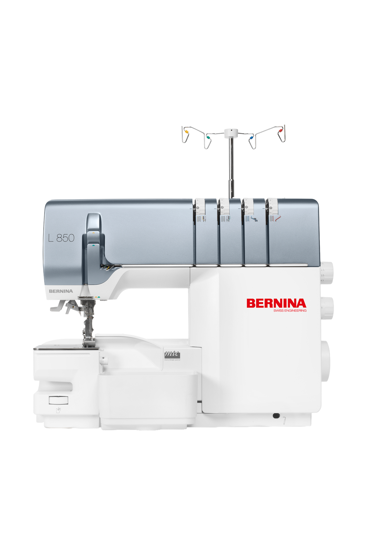 BERNINA L 850 Overlock in gerader Frontansicht, freigestellt ohne Bodenschatten