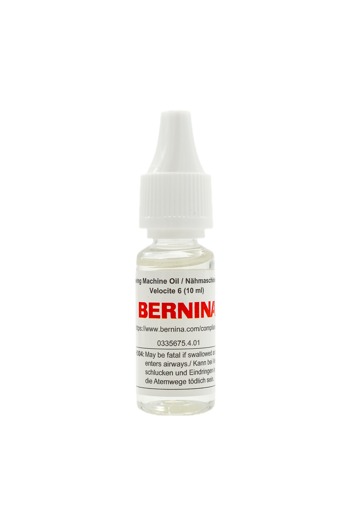 BERNINA Nähmaschinenöl Mobil Velocite 6 in der 10-ml-Flasche