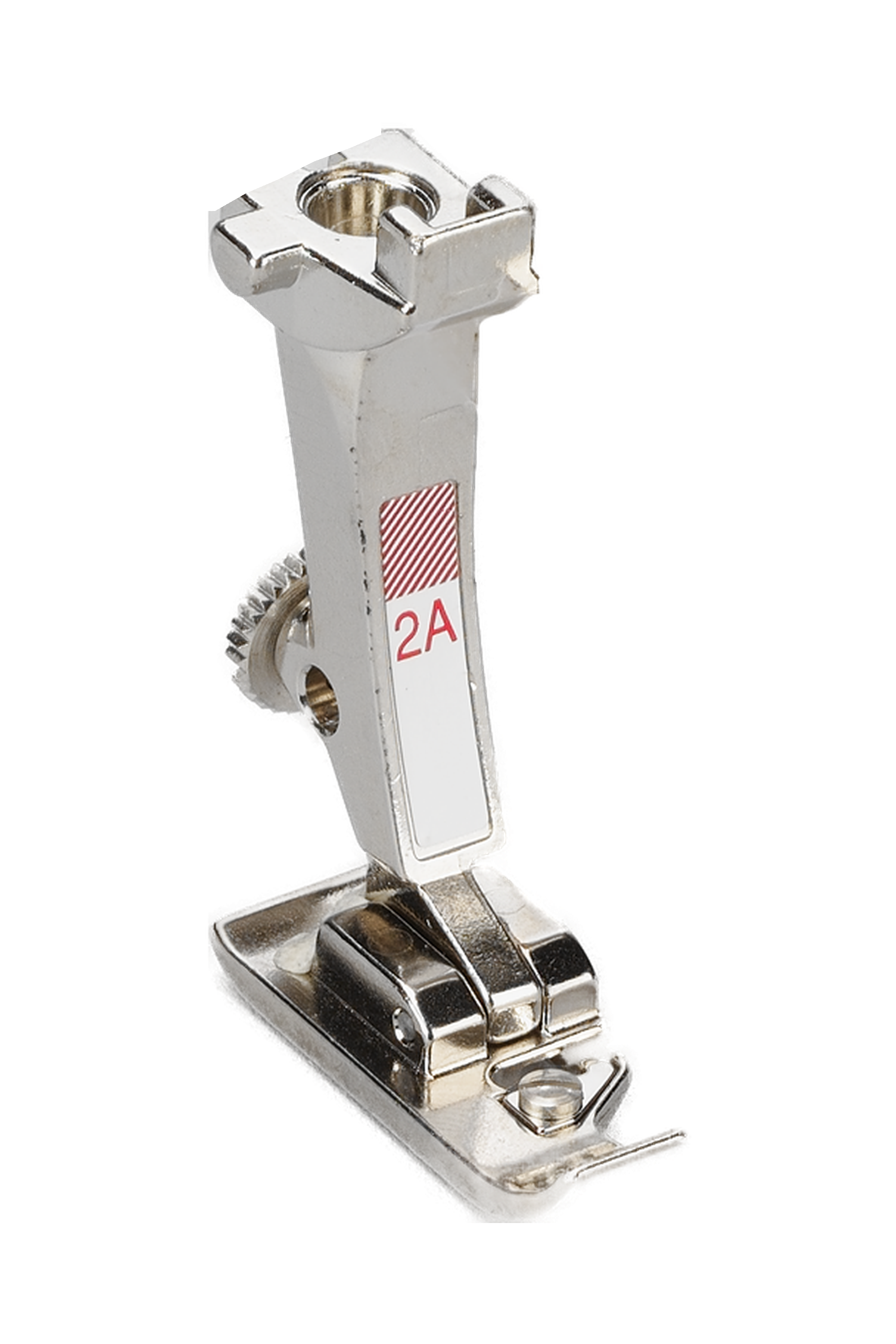 BERNINA Overlockfuß #2A aus Metall mit roter 2A-Kennzeichnung.