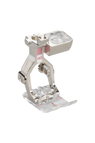 BERNINA Pied de transport avec semelle transparente #34D en vue complète du produit, détouré dans Adobe Photoshop sans ombre