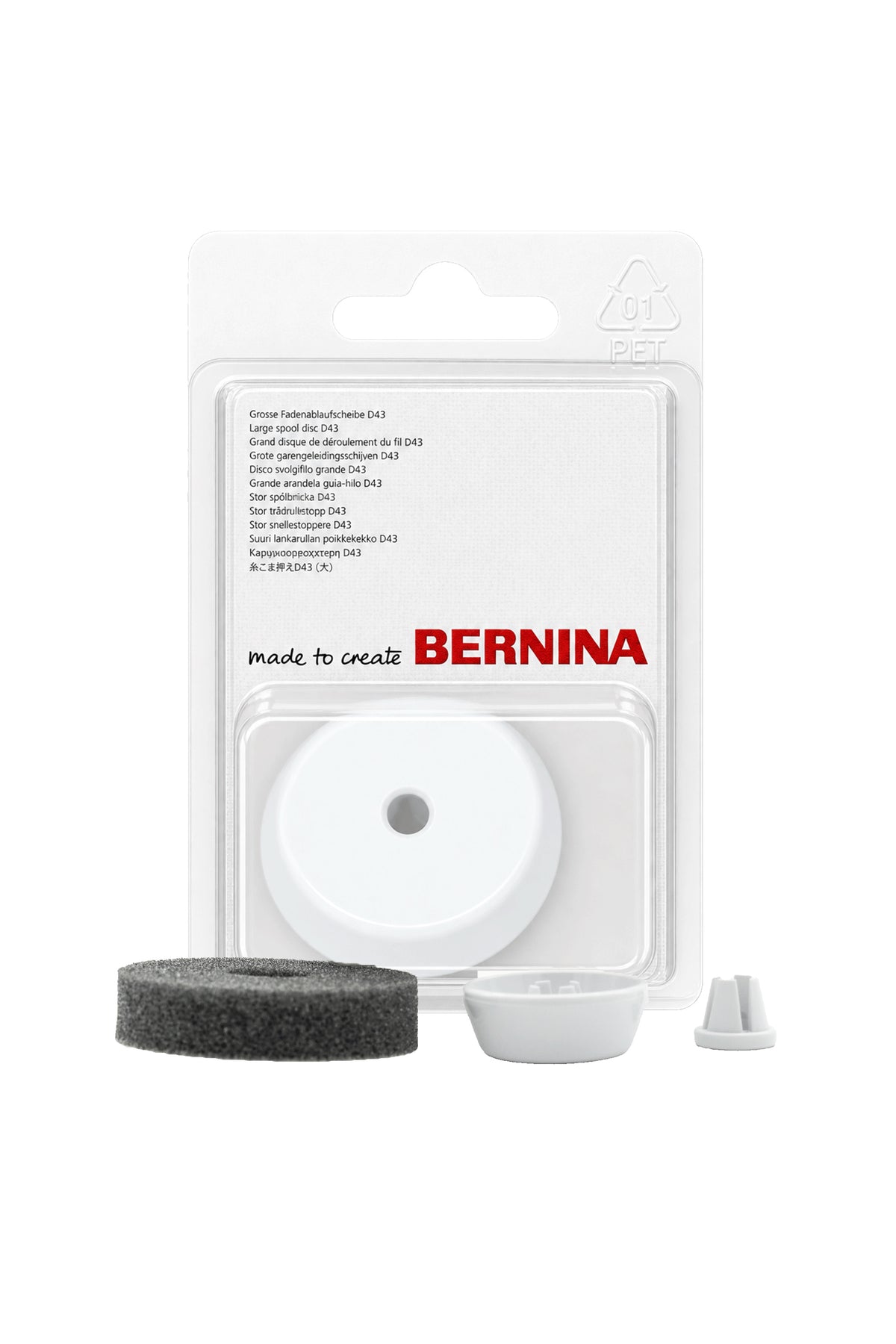 BERNINA Fadenablaufscheiben-Set mit D12, D27, D43 und Schaumstoffteller