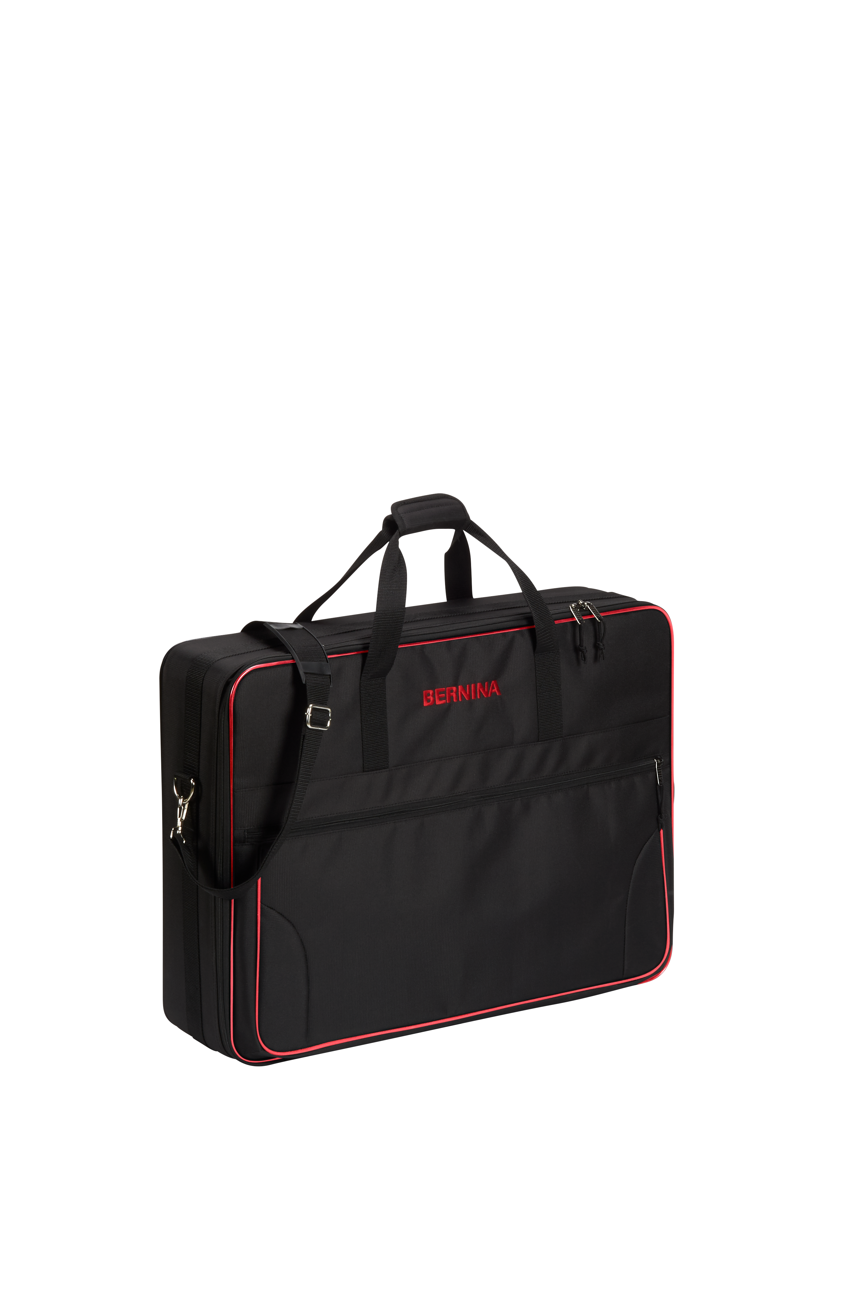 Geschlossene BERNINA Stickmodultasche XL in Schwarz mit roten Details