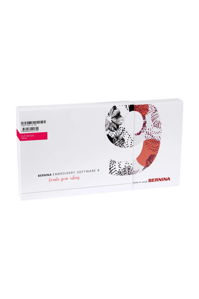 BERNINA V9 Creator Sticksoftware in vollständiger Produktansicht, in Adobe Photoshop freigestellt ohne Schatten