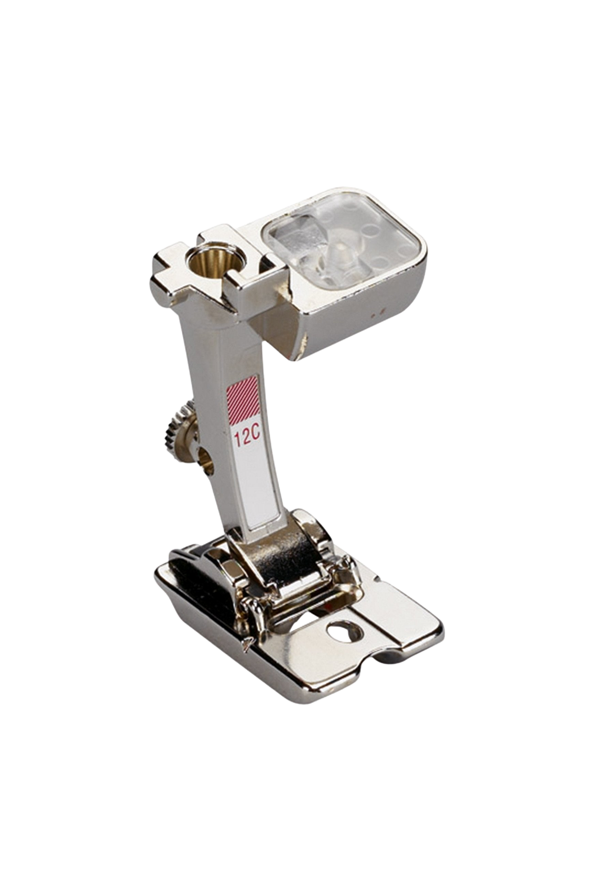 BERNINA Strickwarenfuß #12C in vollständiger Produktansicht, in Adobe Photoshop freigestellt ohne Schatten