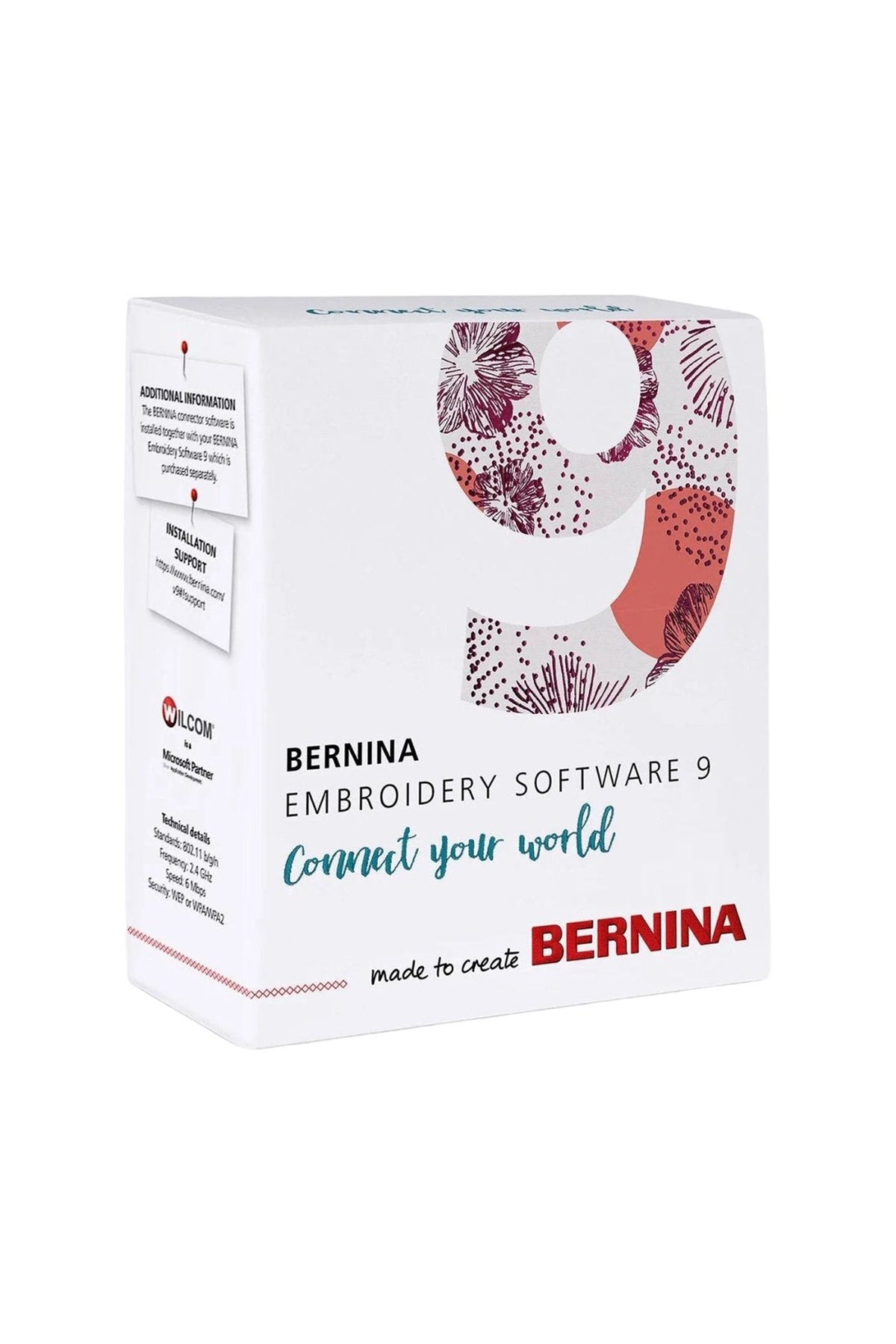 Appareil WiFi BERNINA V9 en vue complète du produit, détouré dans Adobe Photoshop sans ombre