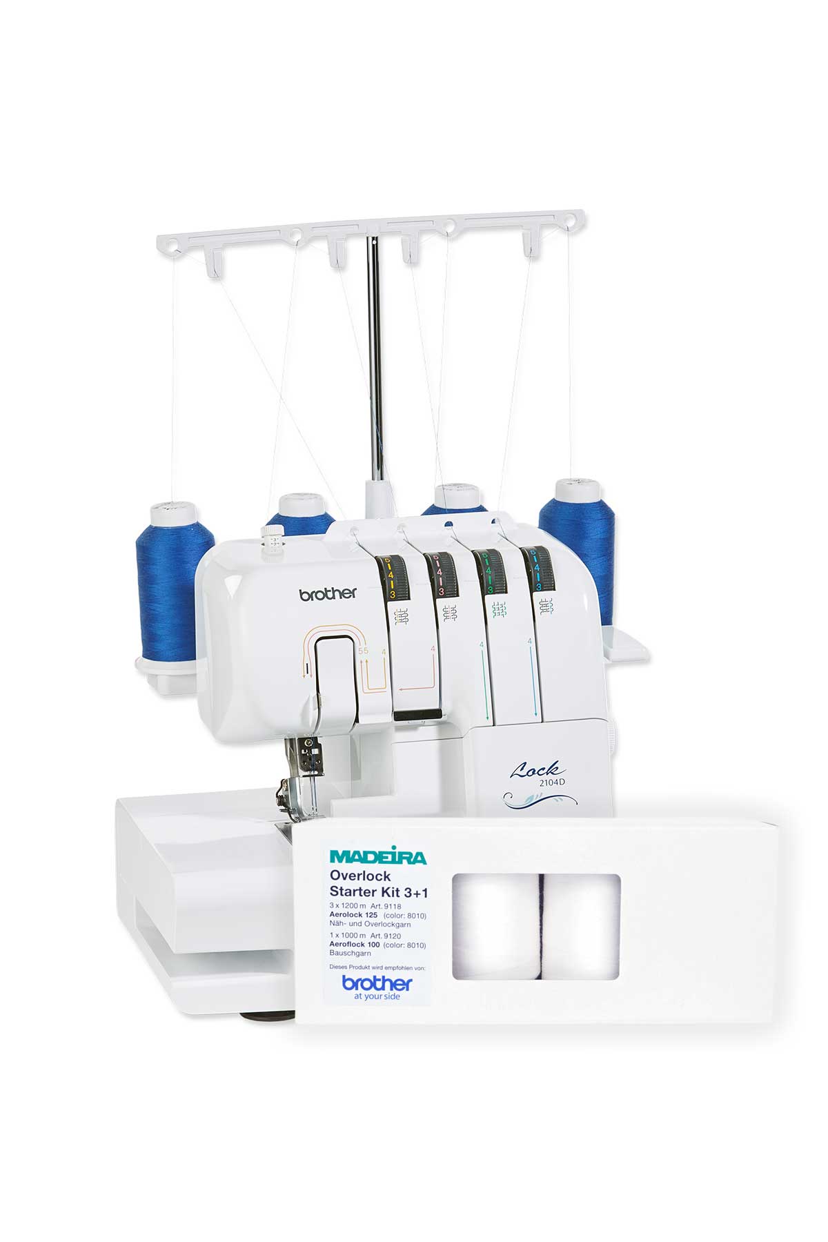 Brother 2104D Overlock mit Garn von Madeira